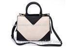 Black and White Satchel Style Handbags Womens Leather Bag Customized