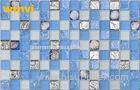 Household Blue Cracked Glass Seashell Mosaic Tile With 8mm Thickness