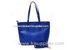 Fashion Long Handles Ladies navy blue leather handbags Customized