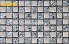 Light Grey Bathroom Mosaic Tiles With Square Glass Chip Mix Random Flower