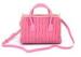 Fashion Soft Nylon Womens Leather Bag Shoulder Tote , Pink / Black