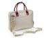 Off White Ladies Laptop Handbag in Nylon , Genuine SheepSkin Handles