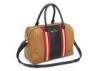 Large Brown Leather Travel Bag with Reinforced Corners and Feet Protect
