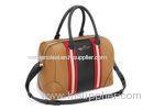 Large Brown Leather Travel Bag with Reinforced Corners and Feet Protect