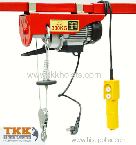 Wire Rope Pulling Motor Cooper Mini electric hoist 110V 60Hz 300KG