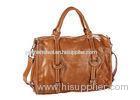 Light Brown Office Ladies PU Leather Bag Medium Satchel Handbags