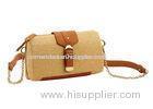 Designer Ladies Nude PU Leather Shoulder Bag , Customized Logo