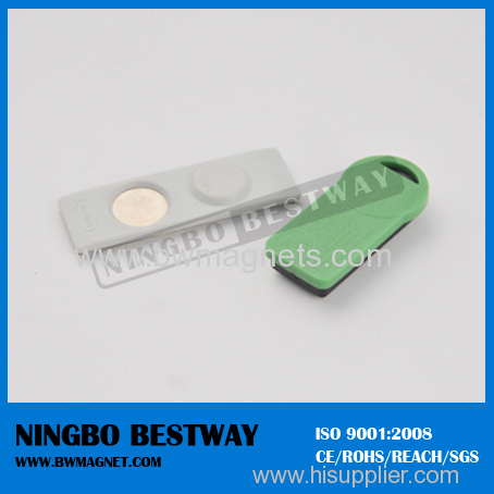 Permanent magnetic name badge fasteners