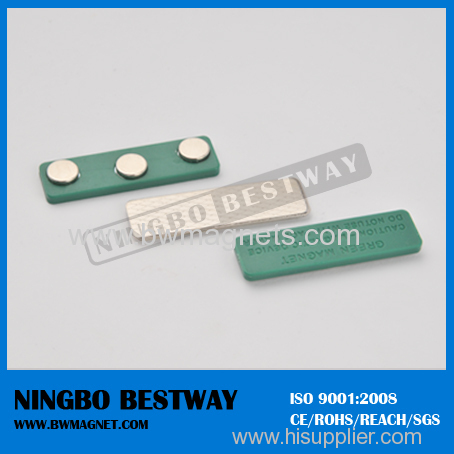 Permanent magnetic name badge fasteners