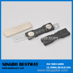 Permanent magnetic name badge fasteners