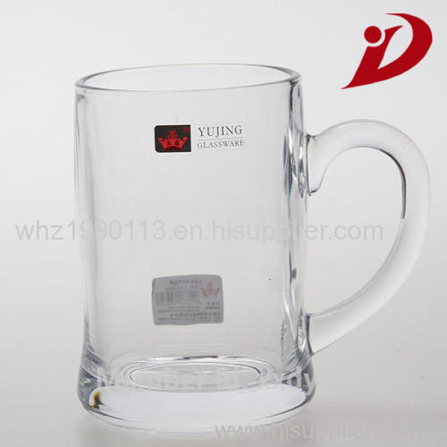 glassware / glass drinking beer cup / glass beer cup with handle