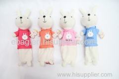 lovely cartoon plush rabbit pencil cases