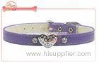 Double Sides Pet Collar and Leash With Rhinestone Charms , customized dog collars