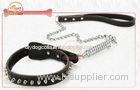 Whole First Layer Of Leather Dog Collars And Leashes With Spiked And Alloy Buckle