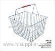 28 Liter Storage Supermarket Metal Shopping Basket With Two Red Plastic Handle