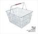 28 Liter Storage Supermarket Metal Shopping Basket With Two Red Plastic Handle