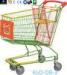Colorful Zinc Plated Supermarket Shopping Trolley With Advertisement Board 100L