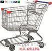 155L Red Plastic Metal Grocery Shopping Trolley / Grocery Store Shopping Cart