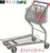 2 Tier Folding Warehouse Factory Cargo Trolley With 4 Swivel 5 Inch PU Wheels