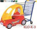 Cute Chrome Little Kids Shopping Carts With Plastic Children Car / Kiddie Shopping Carts