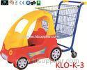 Cute Chrome Little Kids Shopping Carts With Plastic Children Car / Kiddie Shopping Carts