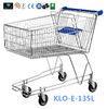 4 Wheeled 135L Metal Wire UK Shopping Cart With Baby Seat / Supermarket Equipment