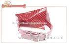 Dot Glossy Leather Dog Neckerchief Bandana In Adjustable Dog Collar Style
