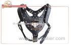 Heavy Duty Walking Leather Adjustable Dog Harness With Spiked And Metal Plated