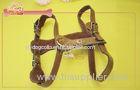 Flexible Head Layer Cowhide Leather Dog Harness Large Neck 15"- 20" Girth 21"- 26"