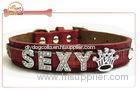 Leather Diy Dog Collar With 18mm Slide Letter Charm / alaskan malamute collar