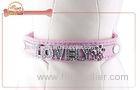 Pu Leather Puppy Customized Dog Collar / pugcollar for walking