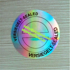 2D/3D silver background hologram round self adhesive vinyl stickers