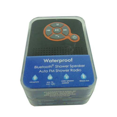 Waterproof Shower Speaker & Auto FM Radio wireless Bluetooth speaker Black