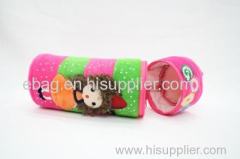 cartoon plush girl cylindrical pencil bags