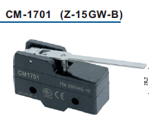 16a 125vac roller lever micro switch with quick connect terminals