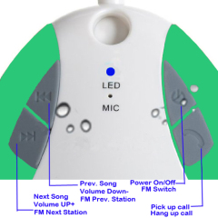 IPX4 Water-resistant Bluetooth Shower Speaker with FM Radio