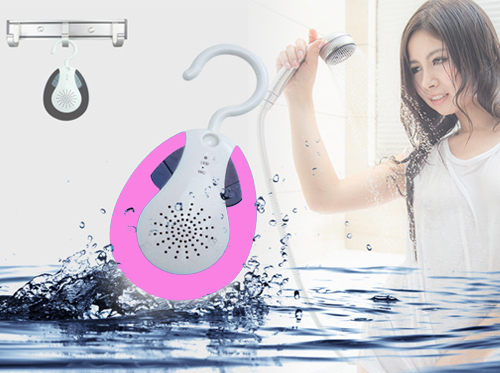 Shower Waterproof Bluetooth speaker &Auto FM Scan Radio Pink