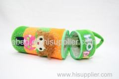 cartoon plush girl 2 cylindrical pencil bags