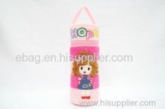 lovely cartoon plush 4#girl cylindrical pencil bags