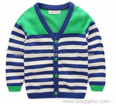 kids v-neck stripe caridgan