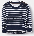 kids v-neck stripe pullover