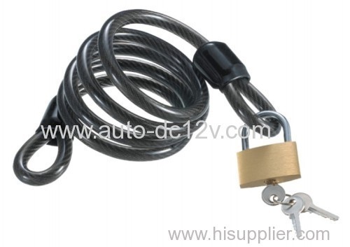 Cycle cable with 40mm pad lock