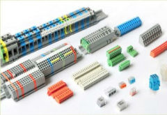 Spring cage clamp din rail mounted terminal block