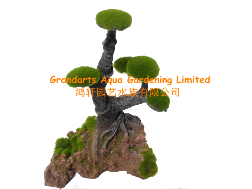 Aquarium artificial moss tree stump/ aquarium decoration/ resin moss tree/aquarium ornament