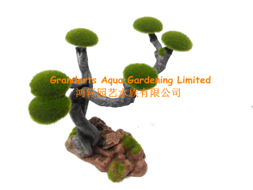 Aquarium artificial moss tree stump/ aquarium decoration/ resin moss tree/aquarium ornament