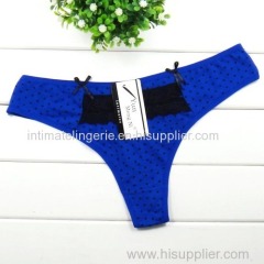 2015 new Laced dot cotton lady thong hot g-string sexy Underpants girl t-back lady panties women underwear lingerie