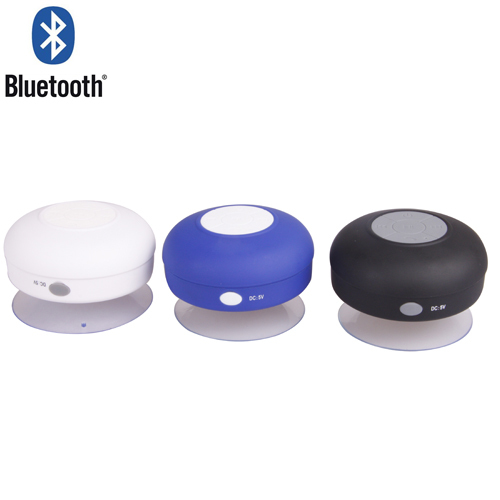 mini portable waterproof bluetooth speaker with silicon suction cup and mic