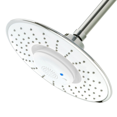 8 Inches ABS Chrome Polished Shower Head Waterproof Bluetooth Speaker
