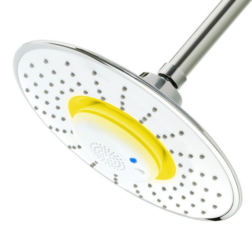 10Ghz hands-free Yellow round shower head bathroom Bluetooth audio