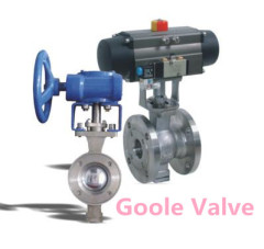 Flange V-port ball valve